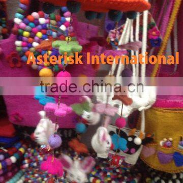 Rainbow Colour Felt Ball Garland photo-2