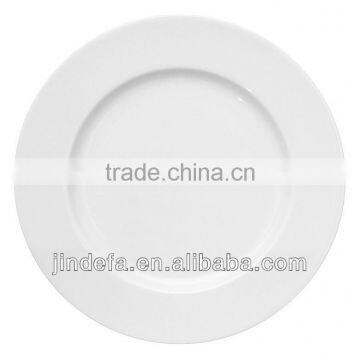 Dinnerware 10'' dish hot sale white porcelain flat plate for hotel