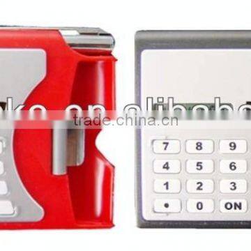 Plastic card holder calculator with pen