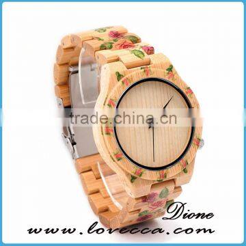 New arrival waterproof women ladies wood watches genuine leather