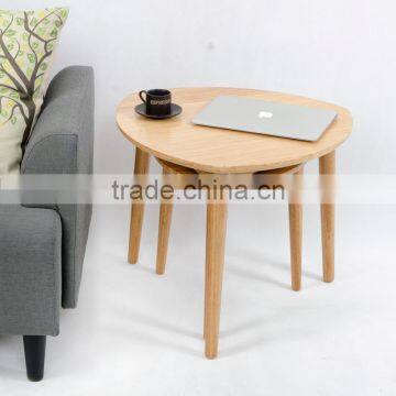 Small triangle bamboo side table for tea or coffee