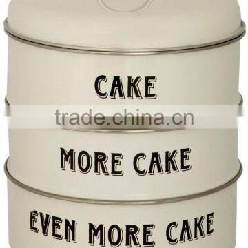 Cream 2pc Storage Cake Tin photo-2
