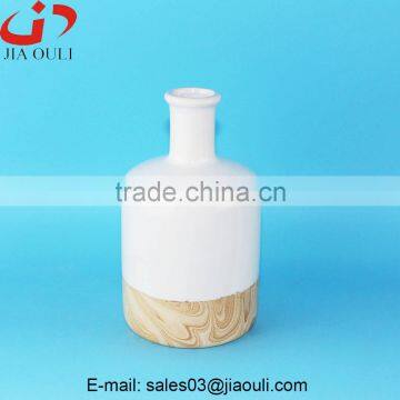 Hot sales glazed white ceramic wood border vases for home decor, modern ceramic vases