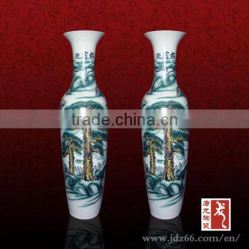 Welcoming Pine pattern big porcelain floor vase for door decor