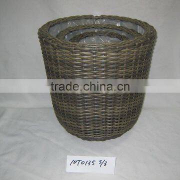 PE/PLASTIC RATTAN FLOWERS PLANTER