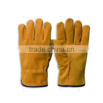 GlodenYellow Cow split leather Driver glove