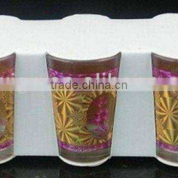 GH200 6pcs Glass Drinking Set with bronzing deco