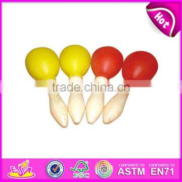 Custom musical instrument wooden mini toy kids maracas for sale W07I067