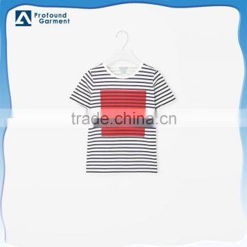 soft cotton jersay all-over flat knit stripe t-shirt clothes kids t-shirt wholesale