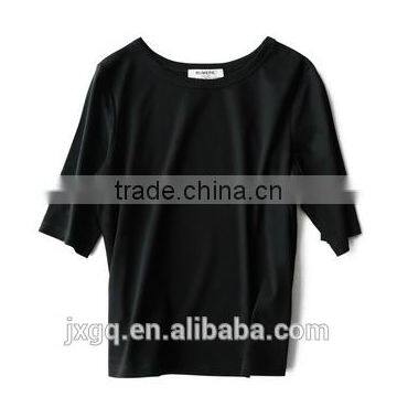 100% Cotton White / Black / Grey Womens Rolled Sleeve Blank T-shirt China Wholesale