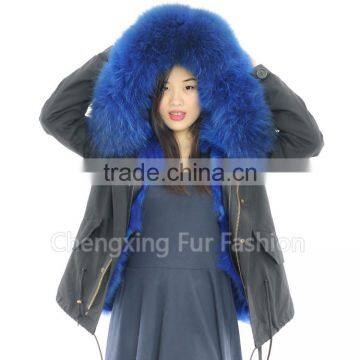 CX-G-P-01C Ladies Latest High Quality Fox Fur Real Fur Parka Coat for Sale