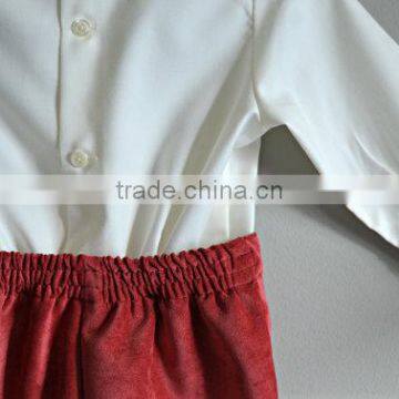 New Fashion Long Sleeve Boys Summer Clothes Set Peter Pan Collar With Lace Trim photo-3