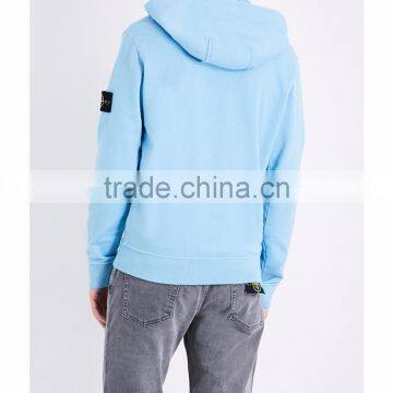 Embroidered Hoodies Patch On Sleeve Private Brands Label Custom Outside Exposed Zip 100% Cotton Flece
