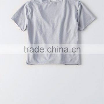 MGOO Wholesale Custom Plain Slim Fit Tank Top With Raw Cut Hems Sexy Low Cut V Neck Crop Top photo-5