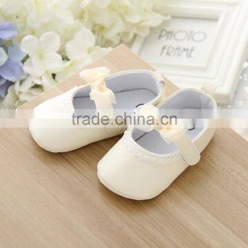 Wholesale Soft Sole Baby Leather Shoes Yellow Lace Bow Kids Shoes Baby photo-2
