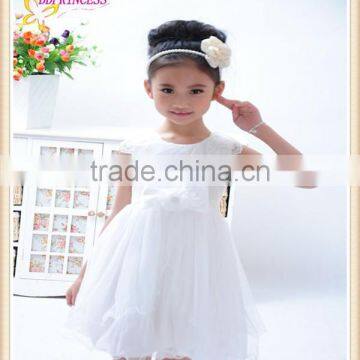 2015 White Flower Wedding Dress Tulle Dress for Children