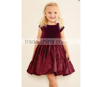 AutumnWinter Children Frocks Designs Baby Clothes Sweet Deep Velvet Free Prom Party Princess Wedding Dresses photo-2