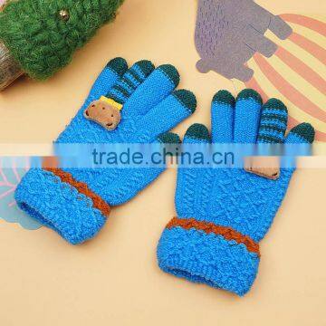 TC13026 New Design Funny Animal Pattern Winter Warm Kids Gloves High Quality Knitted Kids Gloves With Finger photo-4