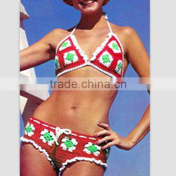 2015 high fashion sexy bikini knitted swimwear