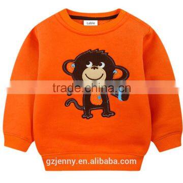 Fashion Custom Blue Cotton Hoodies Embroidery Animal Cute Sweatshirt Kid Clothes photo-2