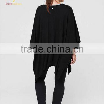 Fashion Knitted Pattern Cashmere Poncho Wraps Sweater Design photo-3