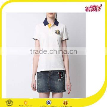 2016 school uniform design color combination polo t shirt factory China for girls