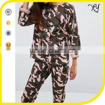 China factory sweatsuits jogging suit design your own digital printing camo tracksuit