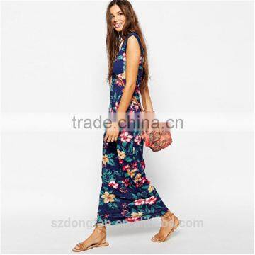 Long Cotton Maxi Skirt Sleeveless Muslim Evening Dress With Red And White Flower Girl Dress Garment Custom photo-2