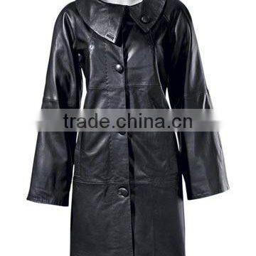 sheep nappa long women leather coat