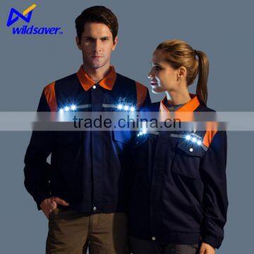 Mechanic coal mine LED reflective hi vis safety oil field work wear