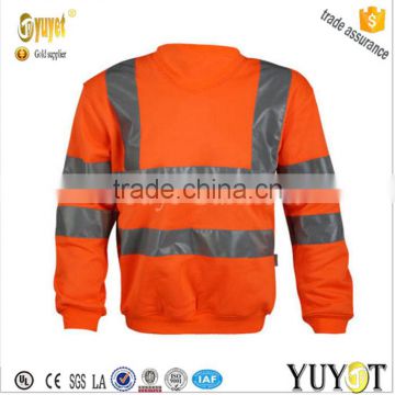 Hi-Vis pure cotton orange reflective tape workwear sweatshirt