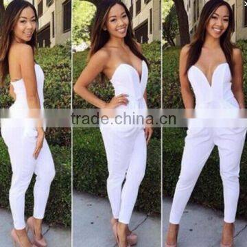 Long Jumpsuit Backless Off Shoulder Bodysuit Women Sleeveless photo-3