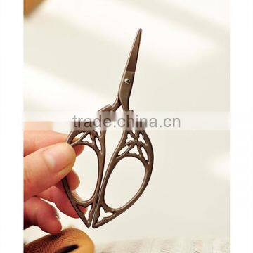 Golden Hollow Pattern Knitting Sewing Thread Scissor Vintage Fancy Scissors photo-2