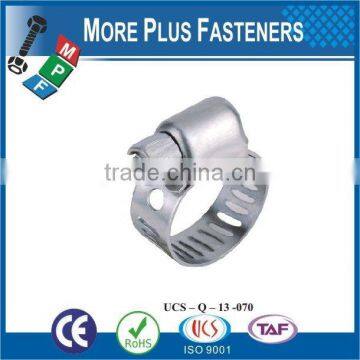 Made in Taiwan Stainless Steel strong stainless steel hose clamps thin hose clamp Amercian type