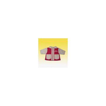 China (Mainland) 100% Cotton Canvas Babies\'\' Jacket in Red and Beige