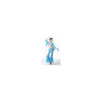 Flared graceful belly dance performance costumes tie dye top and pants