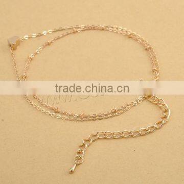 New gold color Zinc Alloy Anklet with Heart charms