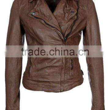 New 2016 Brown ladies leather jacket