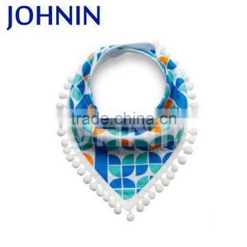 OEW Service 100% Organic Cotton Bandana With Mini Pom-Pom Cute Baby Bib