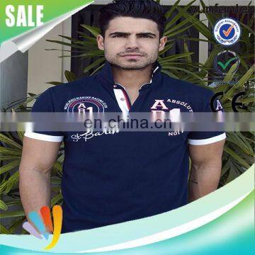 2017 Latest New Fashion Design EMB Red and Blue Polo Shirt