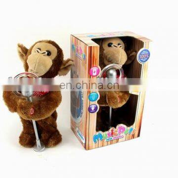 Funny design plush battery operated dancing monkey toy for kids