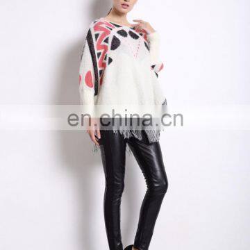 2016 Autumn Latest Fancy Tops Wool Sweater Design for Girls Cashmere Poncho photo-5