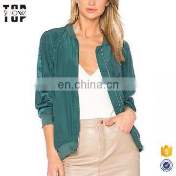 Oem 2017 ribbed trim jacket bomber jacket women jackets for women