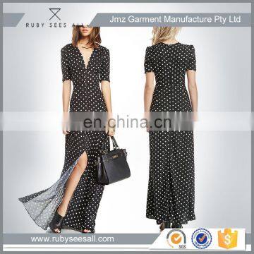 Latest office polka dot dress designs custom your own band