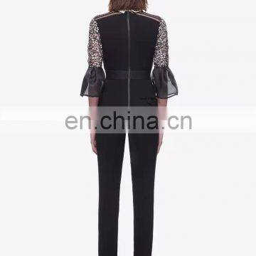 High Quality Long Sleeve 2 Layer Lace Beautiful White Flower Hollow Office Daily Dress photo-2