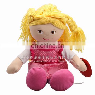 ICTI audited factory plush rag dolls/ OEM plush cloth dolls& stuffed rag and cloth dolls toys