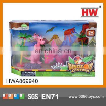 Funny Plastic Soft Rubber Animal Set Dinosaur Toy Set