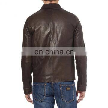 New Style of 2015 Leather Jacket Brown Sheepskin Leather