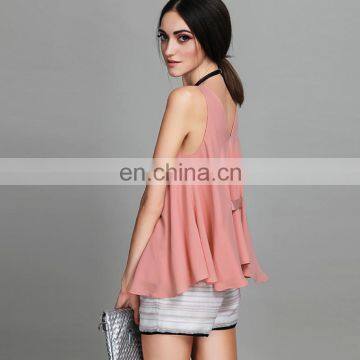 T-WV002 Summer Loose Chiffon Sleeveless Women Vests