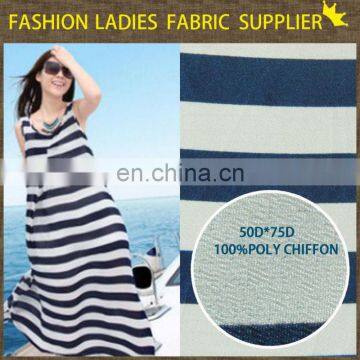 Shaoxing textile 2014 navy style chiffon fabric poly print chiffon